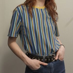 Striped Blue and Yellow Men's Top